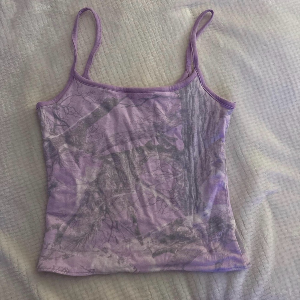 Hollister Lilac Spaghetti Strap Tie-Dye Tank Top - Women